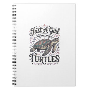 Just A Girl Who Loves Turtles Vintage Shirt Design Notebook