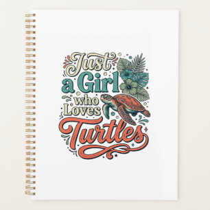 Just a Girl Who Loves Turtles Vintage Shirt Design Planner