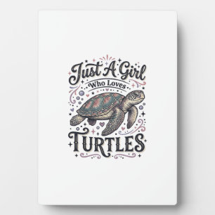 Just A Girl Who Loves Turtles Vintage Shirt Design Plaque