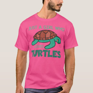 Just A Girl Who Loves Turtles Watercolor Diving Oc T-Shirt