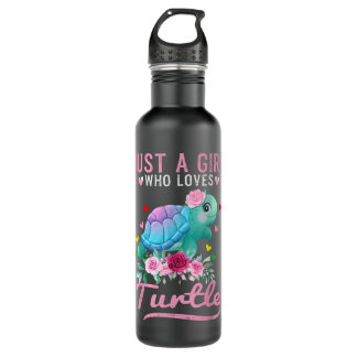 Just A Girl Who Loves Turtles Watercolor Sea Ocean 710 Ml Water Bottle