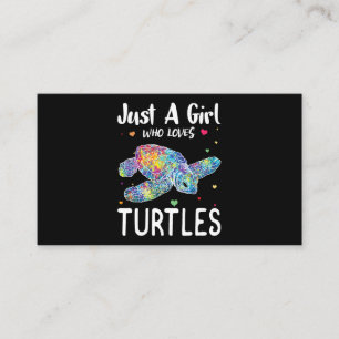 Just a Girl Who Loves Turtles Watercolor Sea Ocean Business Card