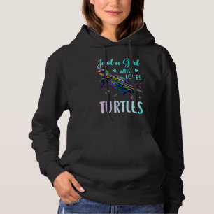 Just A Girl Who Loves Turtles Watercolor Sea Ocean Hoodie