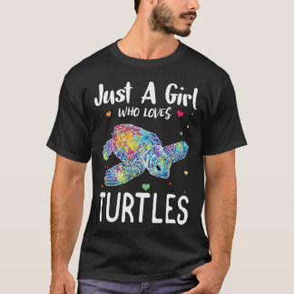 Just a Girl Who Loves Turtles Watercolor Sea Ocean T-Shirt