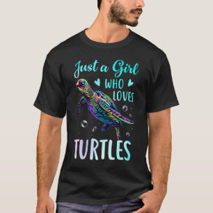 Just A Girl Who Loves Turtles Watercolor Sea Ocean T-Shirt