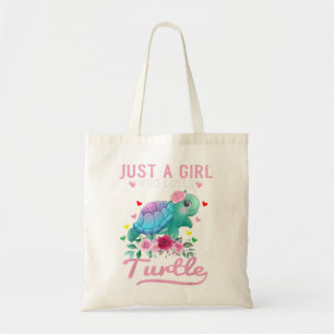 Just A Girl Who Loves Turtles Watercolor Sea Ocean Tote Bag