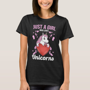 Just A Girl Who Loves Unicorn Rainbow Myth Fairyta T-Shirt