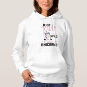 Just A Girl Who Loves Unicorns For Girls Heart Hoodie