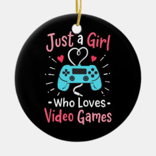 Just A Girl Who Loves Video Games Ceramic Tree Decoration