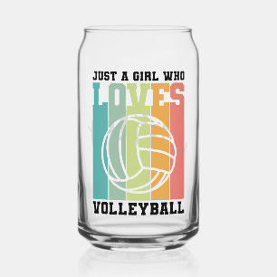 Just a girl who loves Volleyball Can Glass