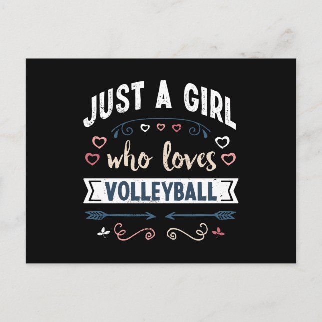 Just a Girl who loves Volleyball Funny Gifts Postcard (Front)