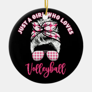Just A Girl Who Loves Volleyball Girls Ceramic Tree Decoration