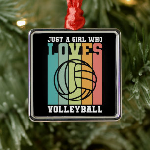 Just a girl who loves Volleyball  Metal Tree Decoration