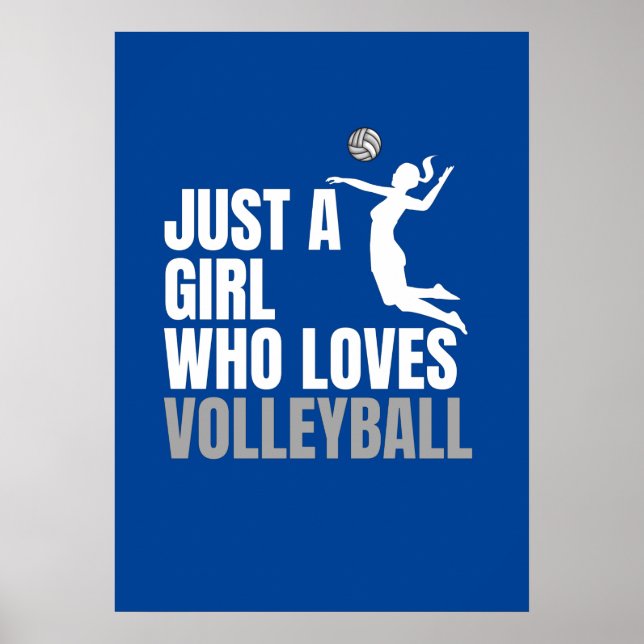Just A Girl Who Loves Volleyball Player Athlete Poster (Front)