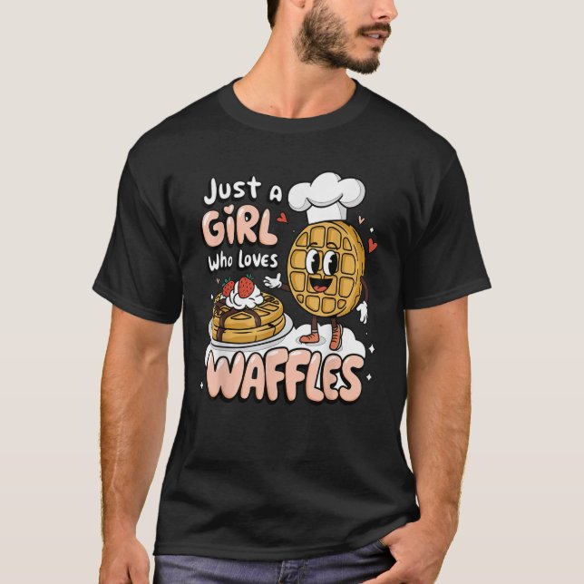 Just A Girl Who Loves Waffle Breakfast Waffle Food T-Shirt (Front)