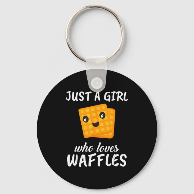 Just A Girl Who Loves Waffles Clothes Outfit Gift  Key Ring (Front)
