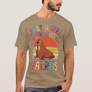 Just a Girl Who Loves Walruses Vintage Retro Walru T-Shirt