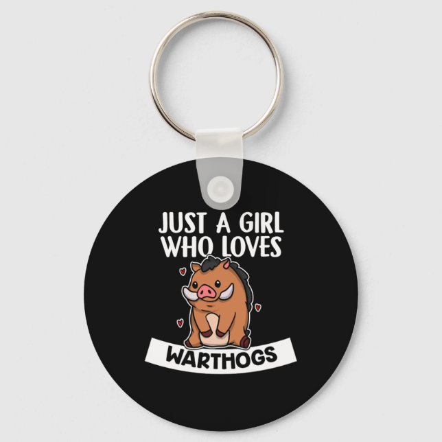 Just A Girl Who Loves Warthogs Warthog Costume Key Ring (Front)
