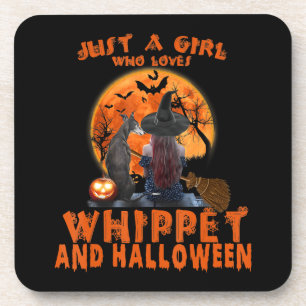 Just A Girl Who Loves Whippet Dog And Halloween Coaster