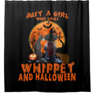 Just A Girl Who Loves Whippet Dog And Halloween Shower Curtain