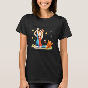Just A Girl Who Loves Wine Cats And Yoga Funny T-Shirt