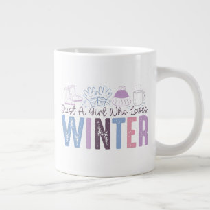 Just a Girl Who Loves Winter Cute Seasonal Design Large Coffee Mug