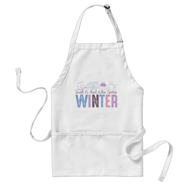 Just a Girl Who Loves Winter Cute Seasonal Design Standard Apron (Front)