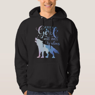 Just A Girl Who Loves Wolf Wolves Watercolor Cute  Hoodie