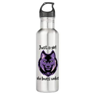 Just a girl who loves wolves 710 ml water bottle