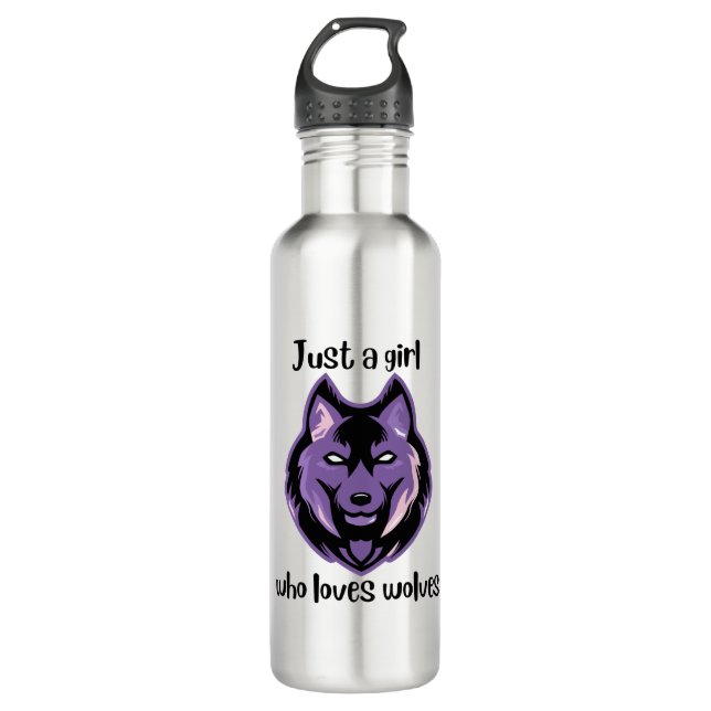 Just a girl who loves wolves 710 ml water bottle (Front)