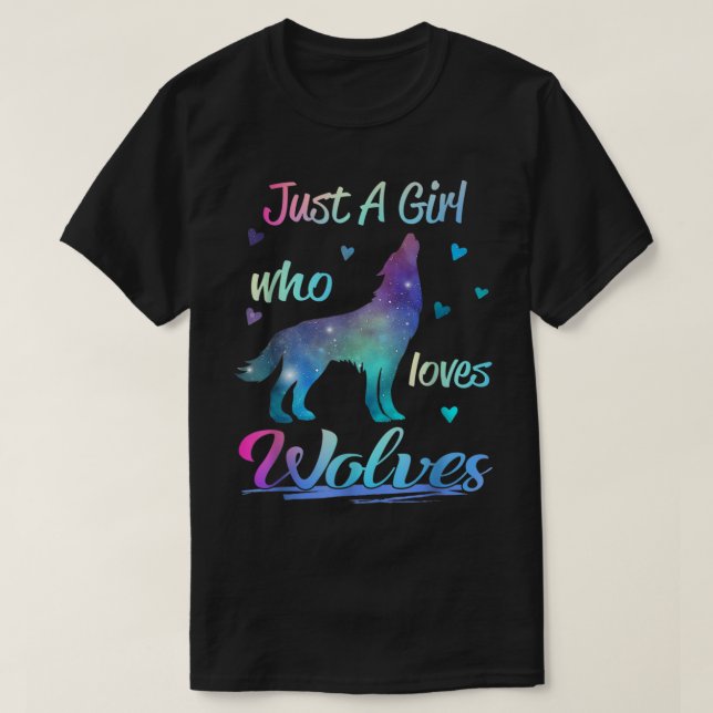 Just A Girl Who Loves Wolves Animal T-Shirt (Design Front)