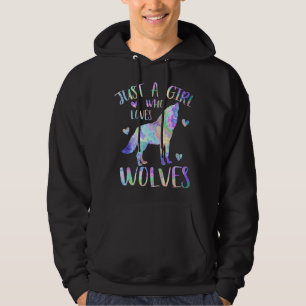 Just a Girl Who Loves Wolves Cute Wolf Lover Teen Hoodie