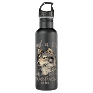 Just A Girl Who Loves Wolves Cute Wolf Lover Wolf 710 Ml Water Bottle