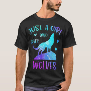 Just A Girl Who Loves Wolves Rainbow Gifts For Wol T-Shirt