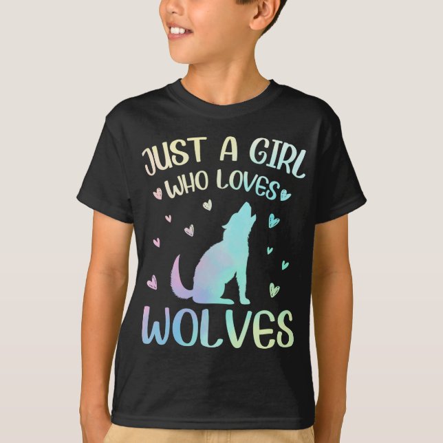 Just A Girl Who Loves Wolves T-Shirt (Front)
