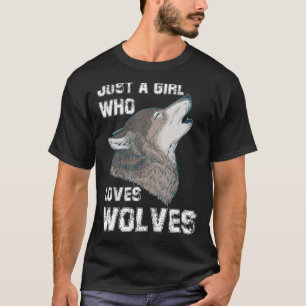 Just a Girl Who Loves Wolves Tie Dye Cute Wolf lov T-Shirt