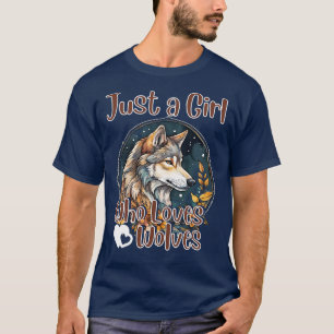 Just a Girl Who Loves wolves Watercolor Cute wolf T-Shirt