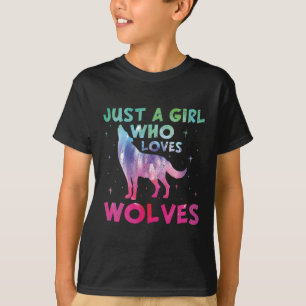 Just A Girl Who Loves Wolves Watercolor T-Shirt