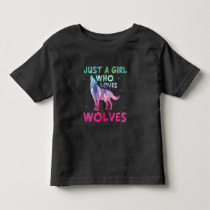 Just A Girl Who Loves Wolves Watercolor Toddler T-Shirt