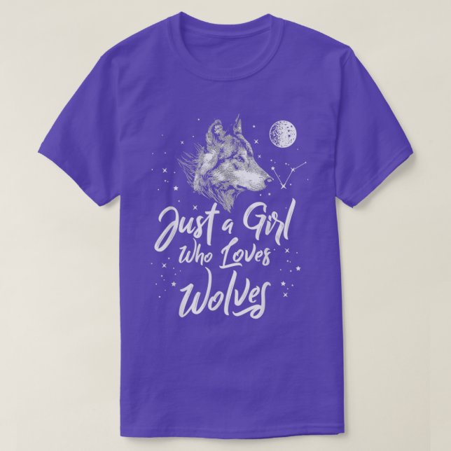 Just A Girl Who Loves Wolves Wolf Women Girls T-Shirt (Design Front)