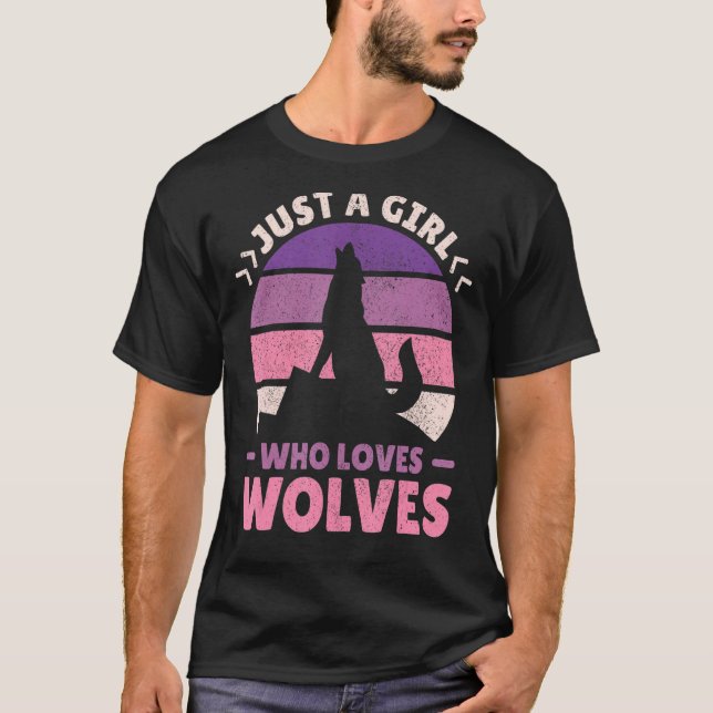 Just A Girl Who Loves Wolves Women Wolf Stuff Teen T-Shirt (Front)