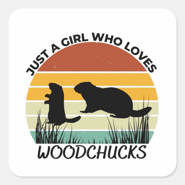 Just a girl who loves woodchucks square sticker (Front)