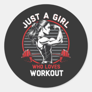 Just a Girl Who Loves Workout Gym T-Shirt Classic Round Sticker
