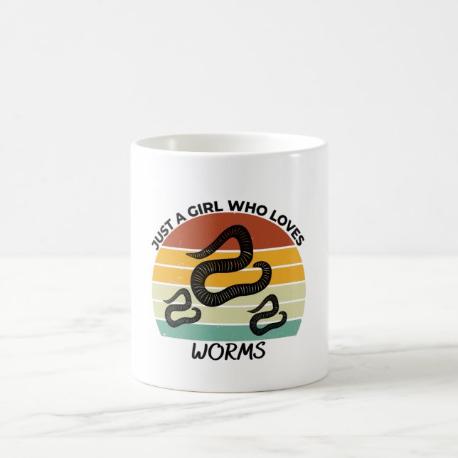 Just a girl who loves worms coffee mug (Center)