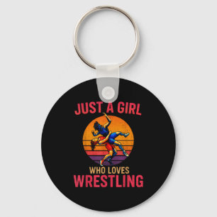Just A Girl Who Loves Wrestling Funny Wrestler Wre Key Ring