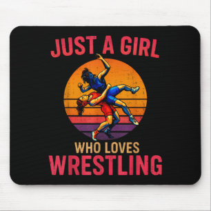 Just A Girl Who Loves Wrestling Funny Wrestler Wre Mouse Mat