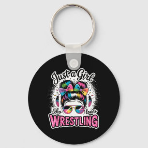Just a Girl Who Loves Wrestling Wrestler Fighter Key Ring