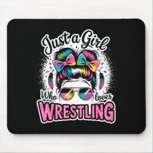 Just a Girl Who Loves Wrestling Wrestler Fighter Mouse Mat