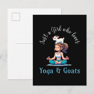 Just a girl who loves Yoga and Goats Invitation Postcard