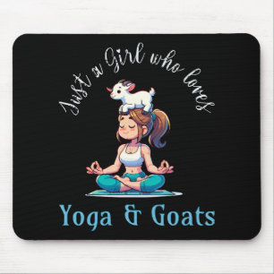 Just a girl who loves Yoga and Goats Mouse Mat